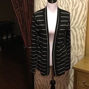 J.Crew Factory "Always" Striped Open Cardigan
