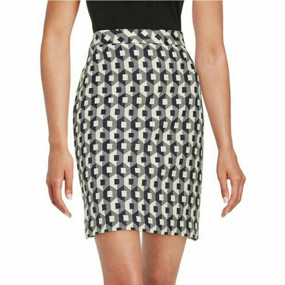 NWT Trina Turk Dorris Pencil Skirt Geometric Print