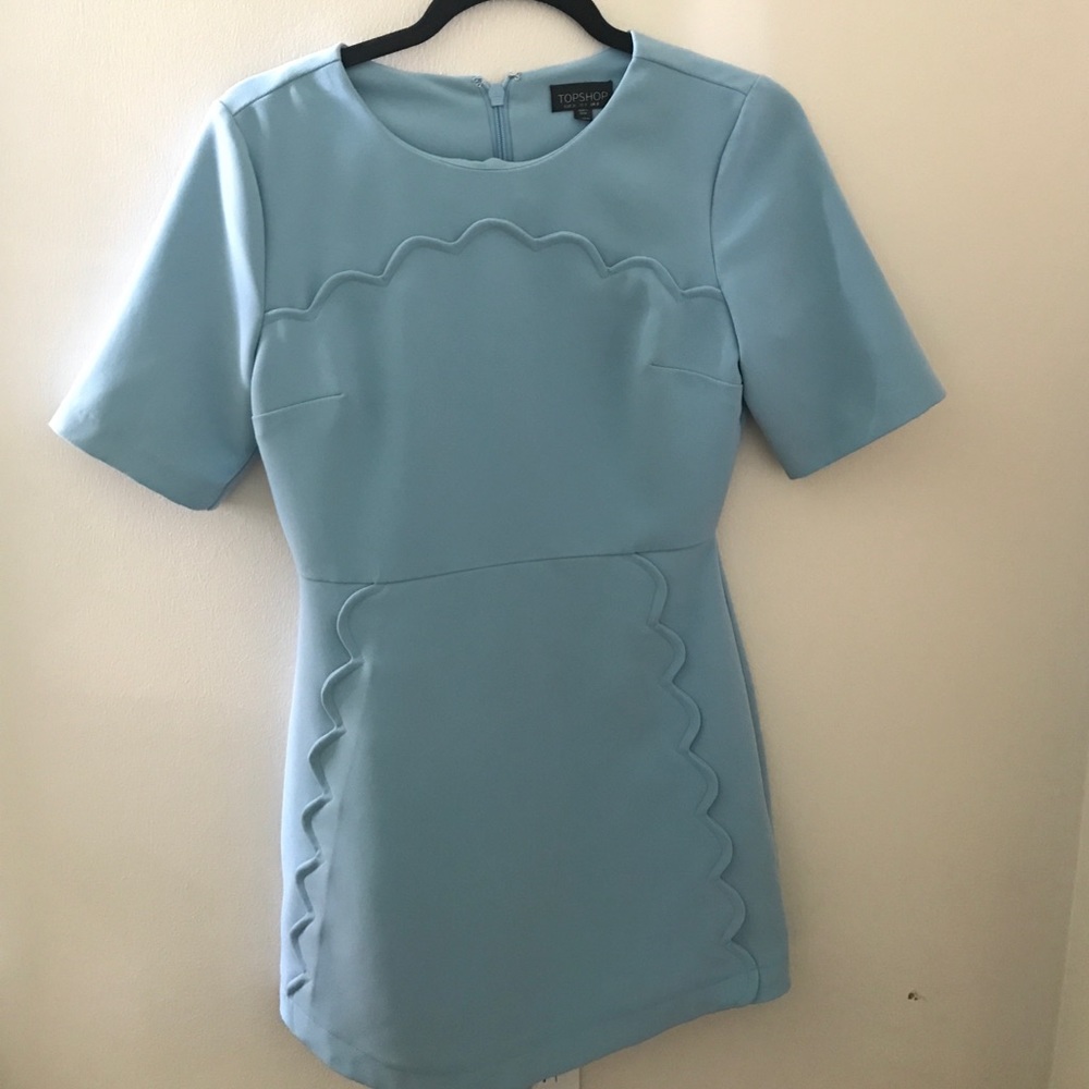Topshop scallop trim shift dress