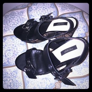 NWT Zara Leather Wedge 👡 laces black wedge
