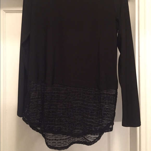 Black top with sheer bottom - Picture 2 of 3