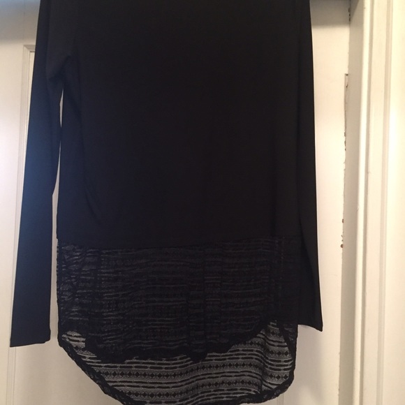 Black top with sheer bottom - Picture 3 of 3