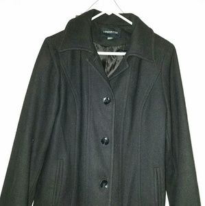 Ladies large black pea coat