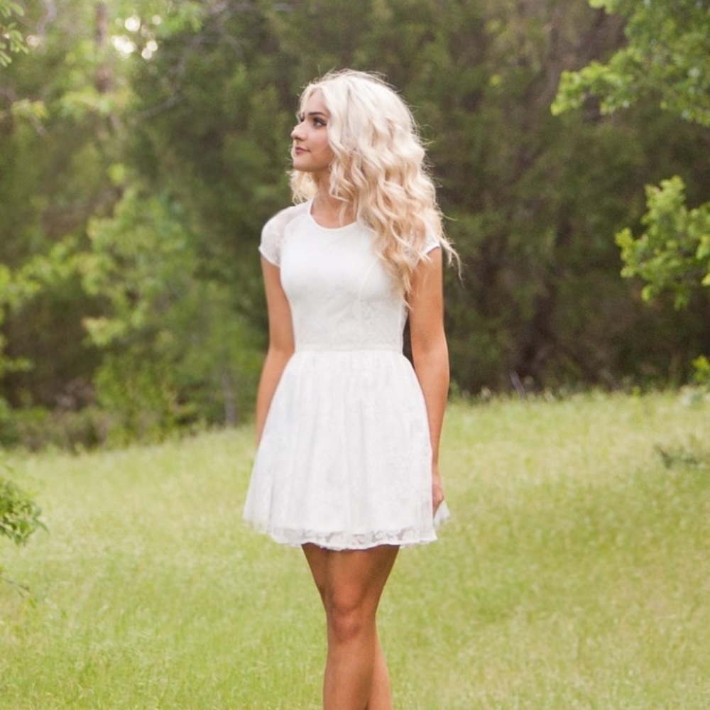 H&M - Cream colored, lace dress (size 6)