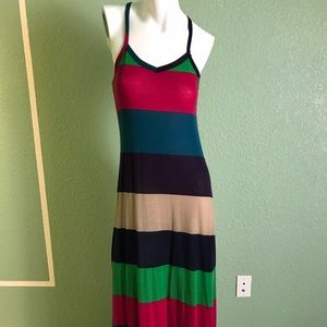 Multi stripe maxi dress
