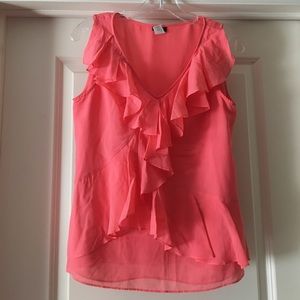 Coral silk J. Crew top