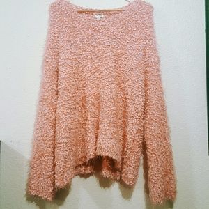 En Creme Cute Pink Pom Pom Pullover Sweater