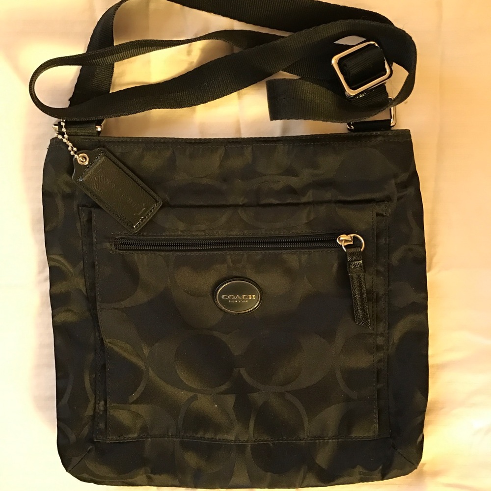 Coach black nylon crossbody
