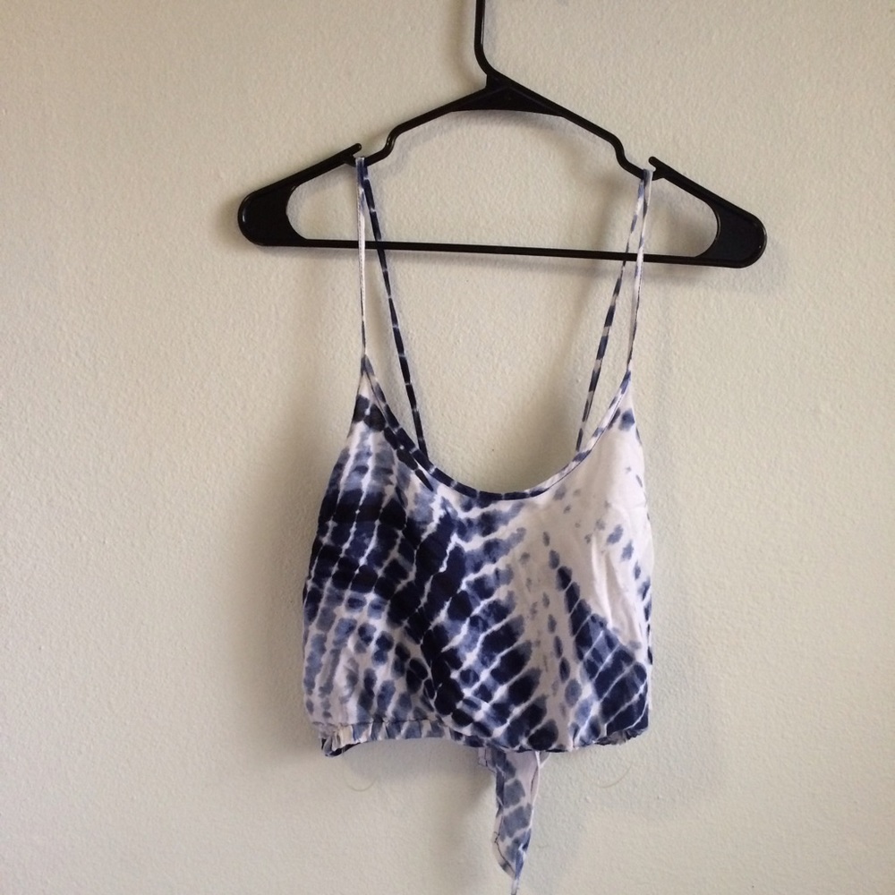 Blue Tie Dye Crop Top
