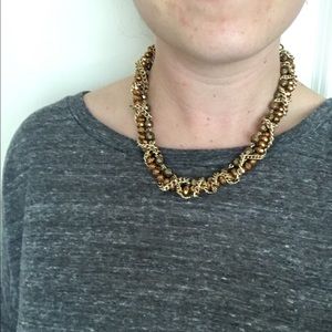 Gold Beaded Statement Necklace