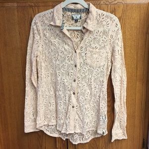 Volcom lace button down small