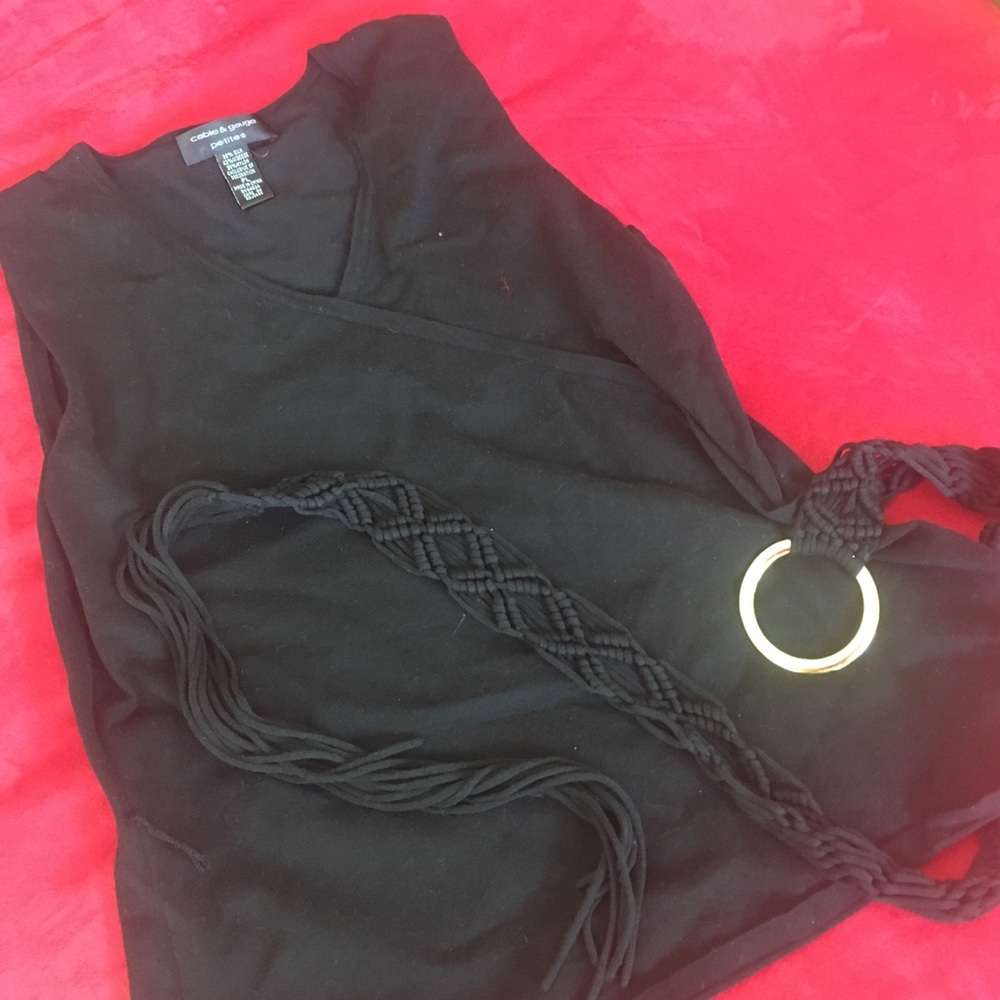 Dressy tie belt shirt