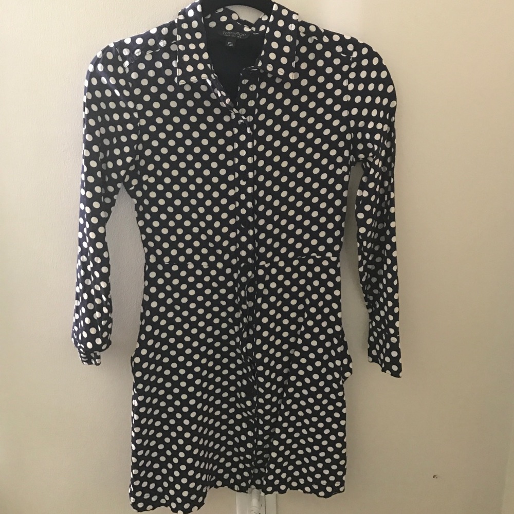 Topshop Polka Dot Shirtdress