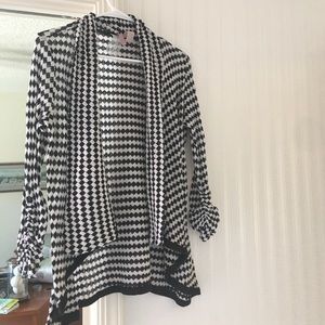 Black and white knit cardigan