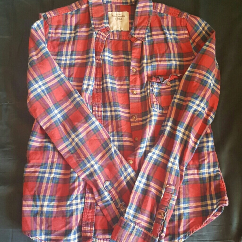 Red Abercrombie flannel, size small