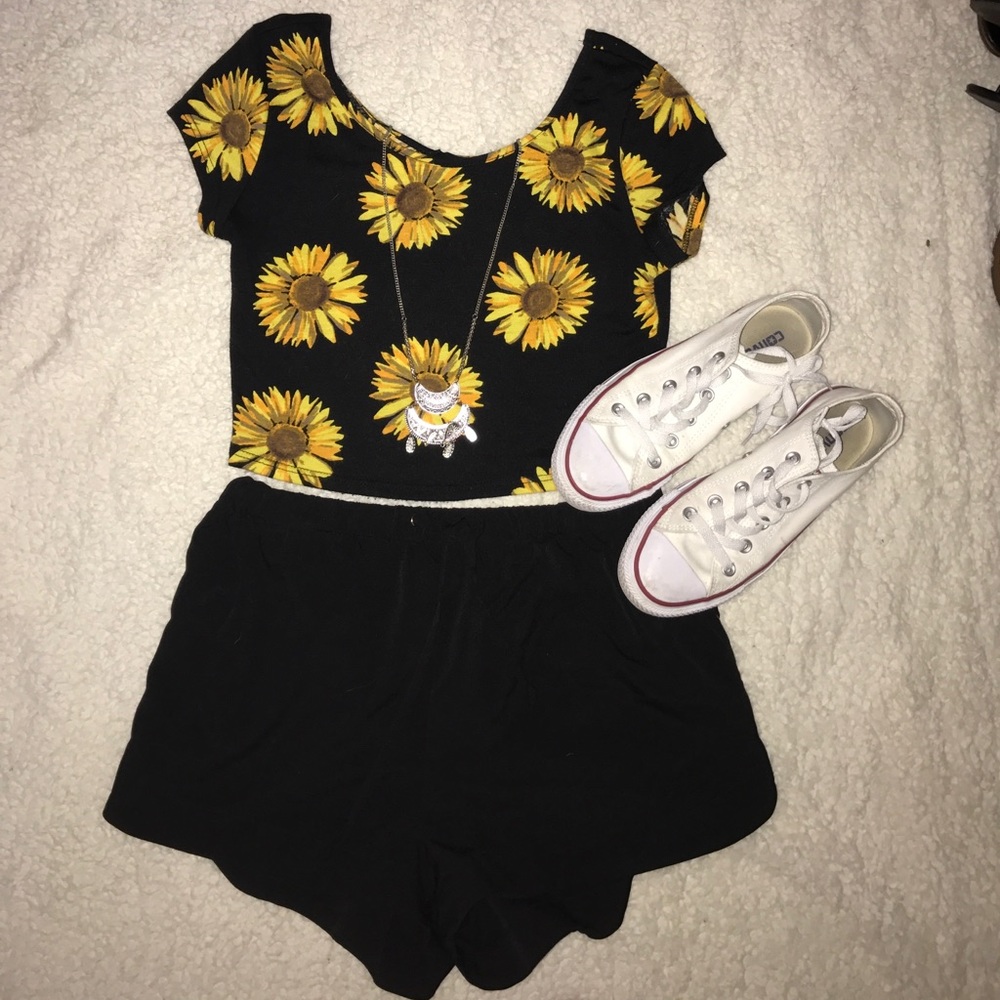 vibrant sunflower crop top