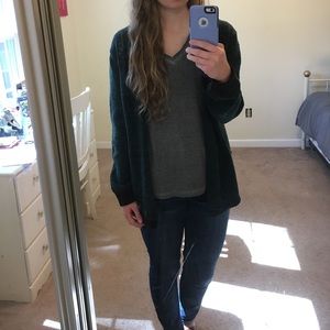 Dark green and black cardigan