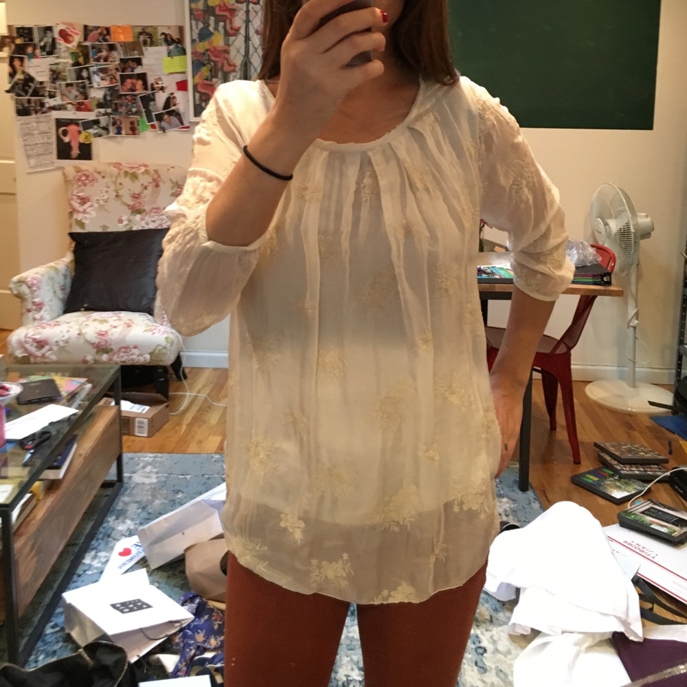 Lola - ivory white long sleeve shirt