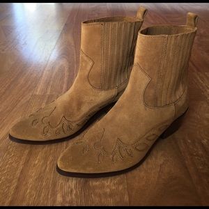 H&M Western Suede Ankle Boots
