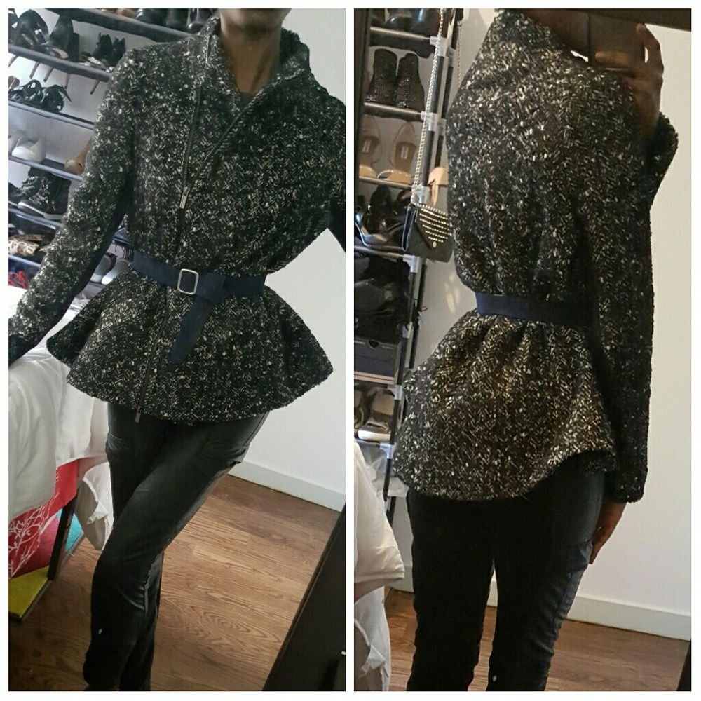 BCBGMAXAZRIA Tweed Wool Coat