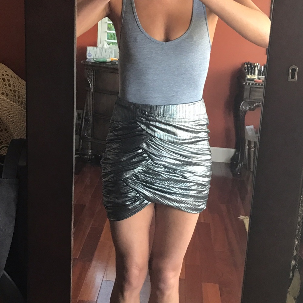 Gunmetal mini skirt size small