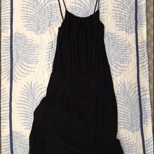 James Perse black dress mid calf length drop waist