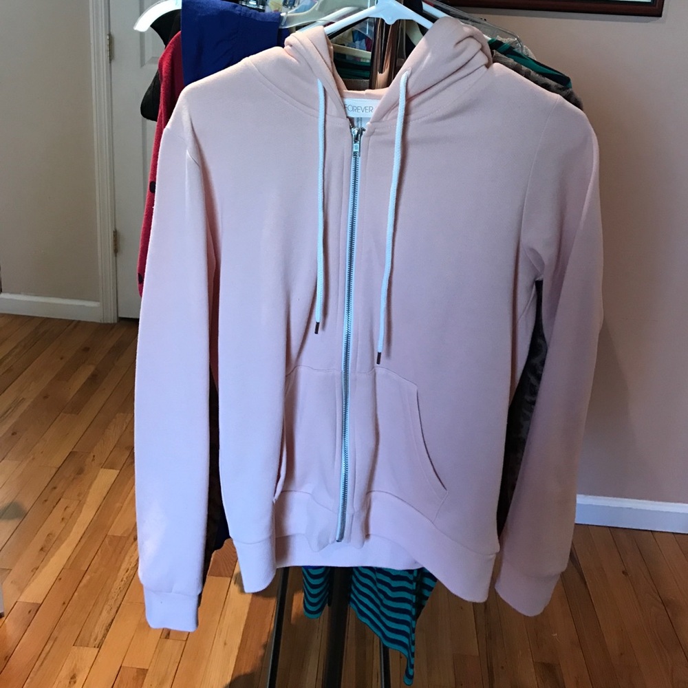 NEVER WORN light pink zip up sweatshirt