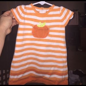 Pumpkin dress with stripes