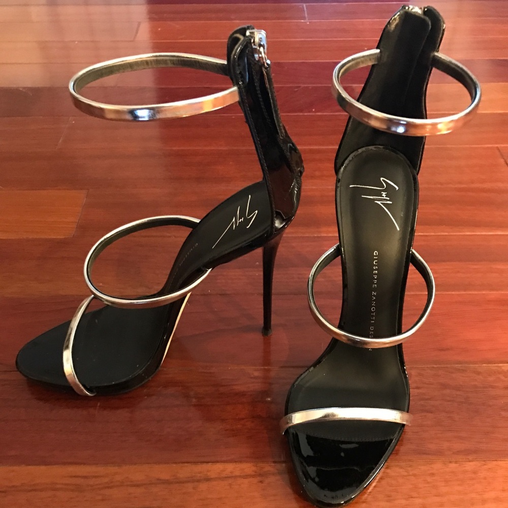 Giuseppe Zanotti Black and Silver Heels