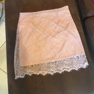 Pink lace skirt