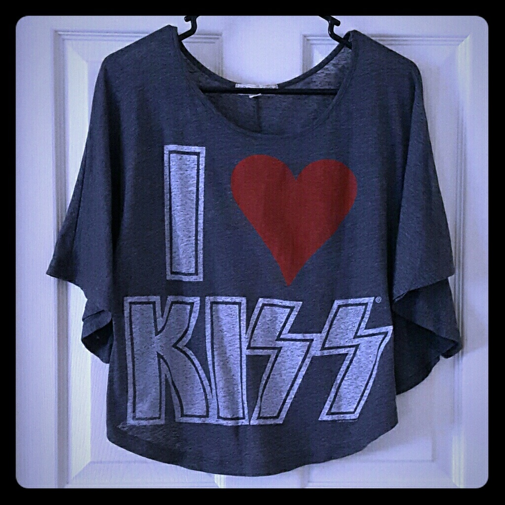 "I Heart Kiss" Oversized Batwing Shirt