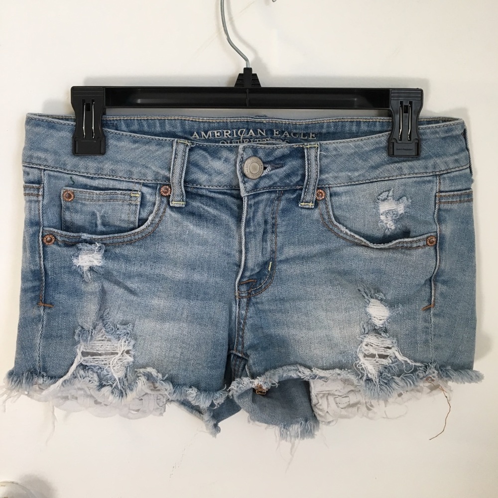 American Eagle Faded Jean Cutoff Shorts