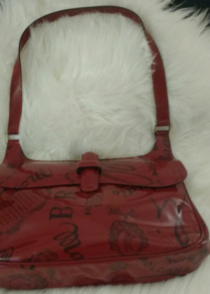 Bruno Magli Patent Leather Red and Black Bag
