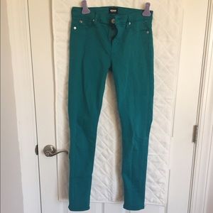 Hudson Super Skinny Teal Jeans Sz 28