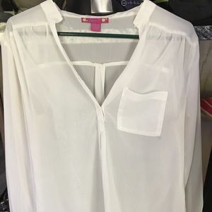 White sheer beautiful shirt size L
