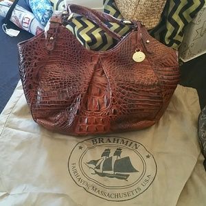 Authentic Brahmin Crocker Leather Bag