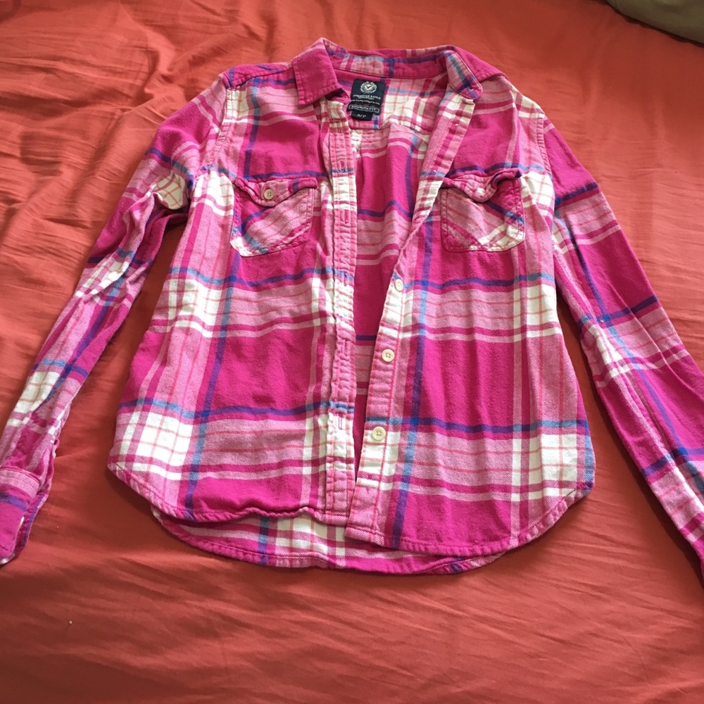 Fleece button down.