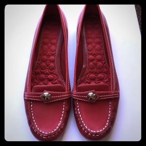 Coach A2078 Virginia Red Leather Loafers size 7M