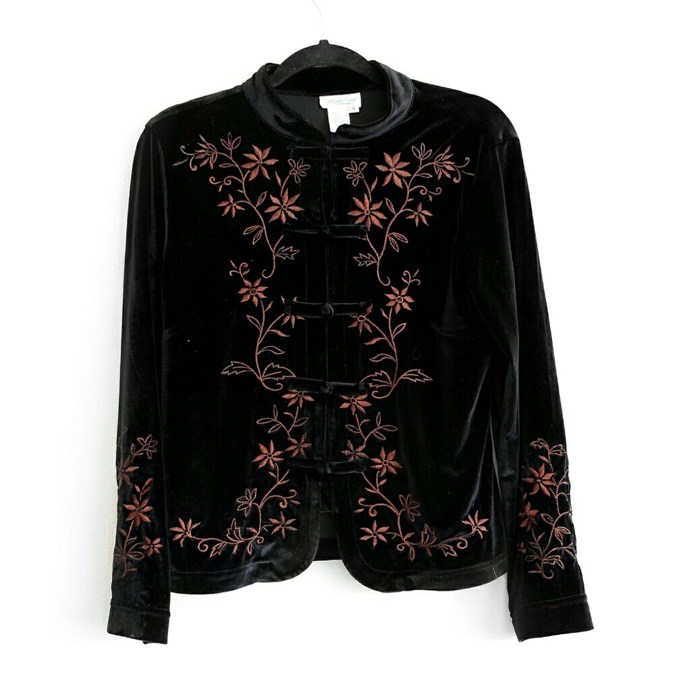 Coldwater Creek black velvet jacket/shirt