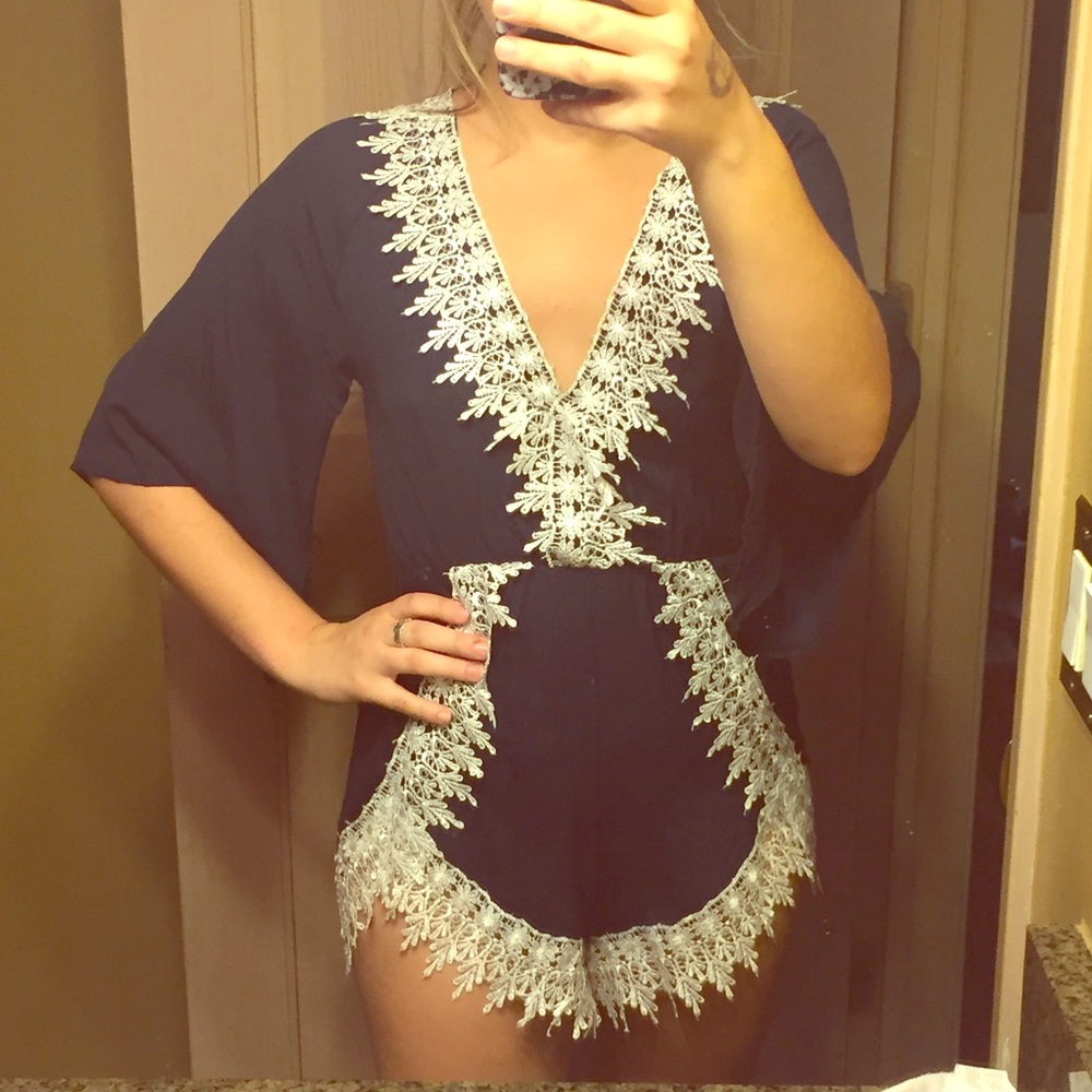 Navy blue romper