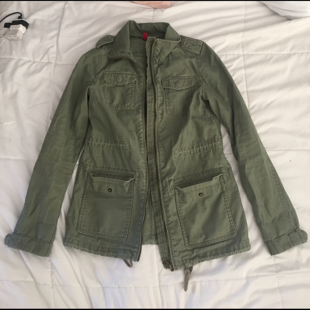 Olive green H&M Divided Utility Parka jacket