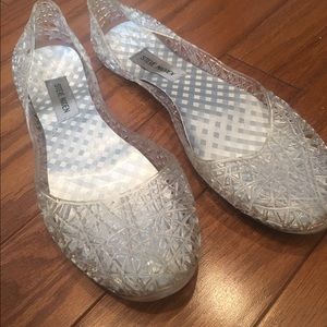 steve madden clear jelly flats