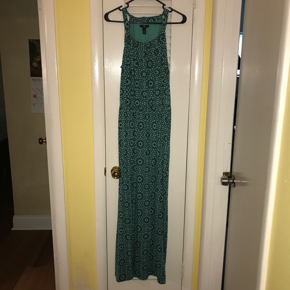 GAP TEAL MOSAIC KNIT MAXI SUN DRESS