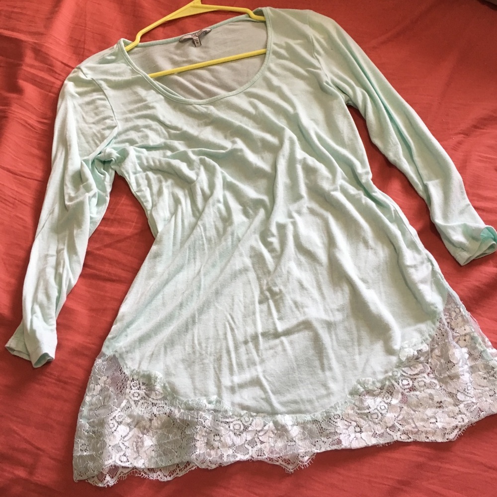 Lace detailed top.