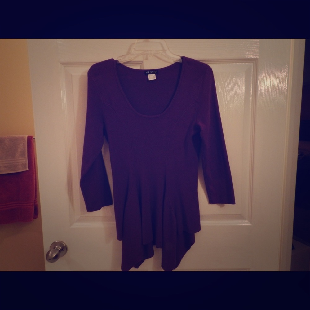 NWOT Purple Venus peplum top