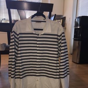 Burberry Men's White Alastair Striped Button up