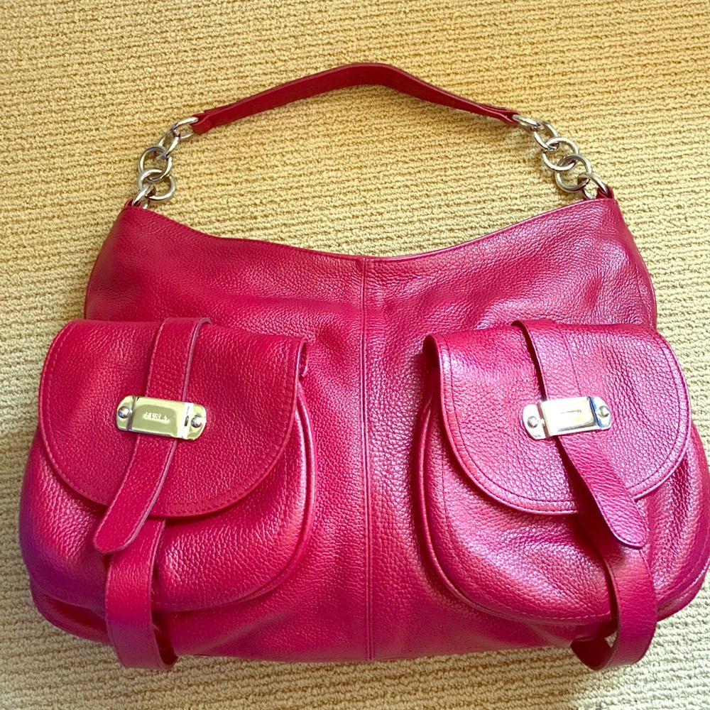 Furla Red Hobo Handbag