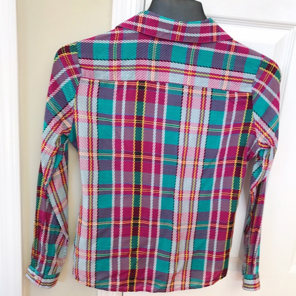 Plaid Button-Down Blouse - image 2