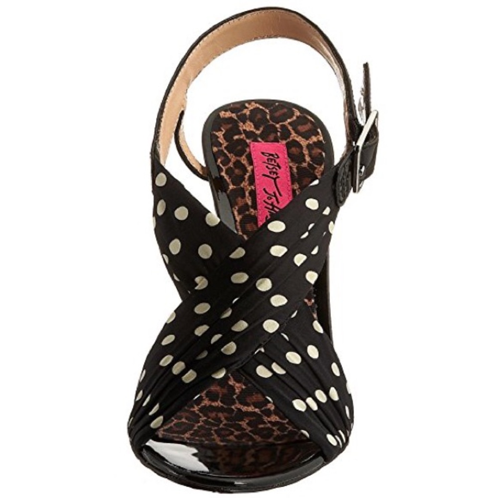 Navy Blue polka dot Betsey Johnson sandals