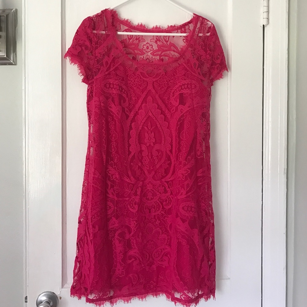 Hot Pink Lace Dress
